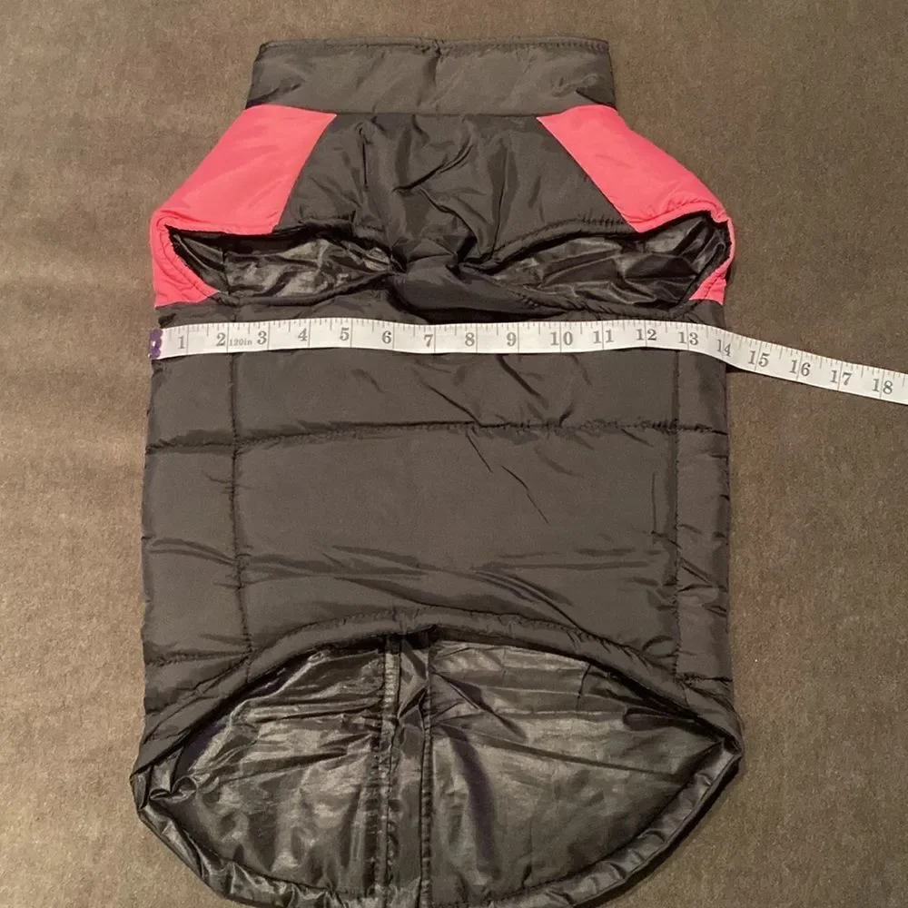 Dog Coat Black & Pink ZipUp No Pull Design D-Rings to attach Leash Size 4XL NEW